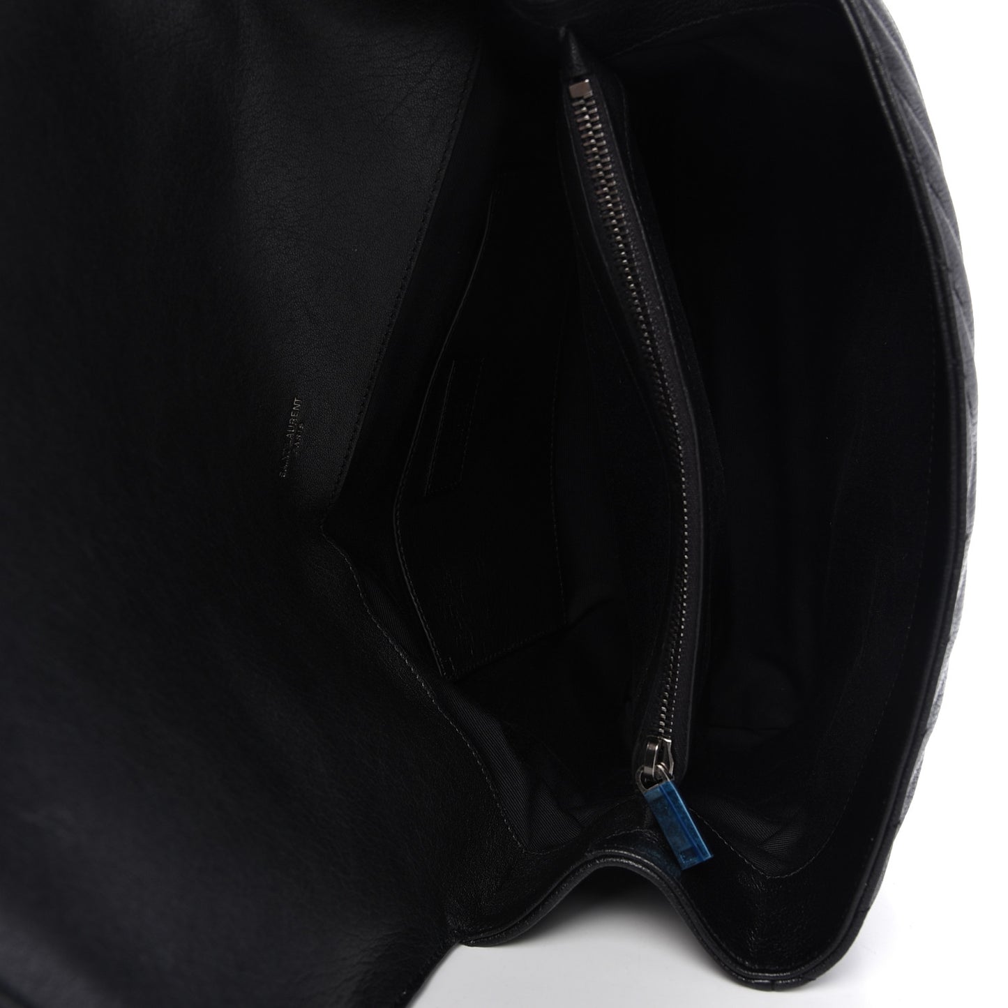 Sheepskin Matelasse Chevron Monogram Large College Satchel Black