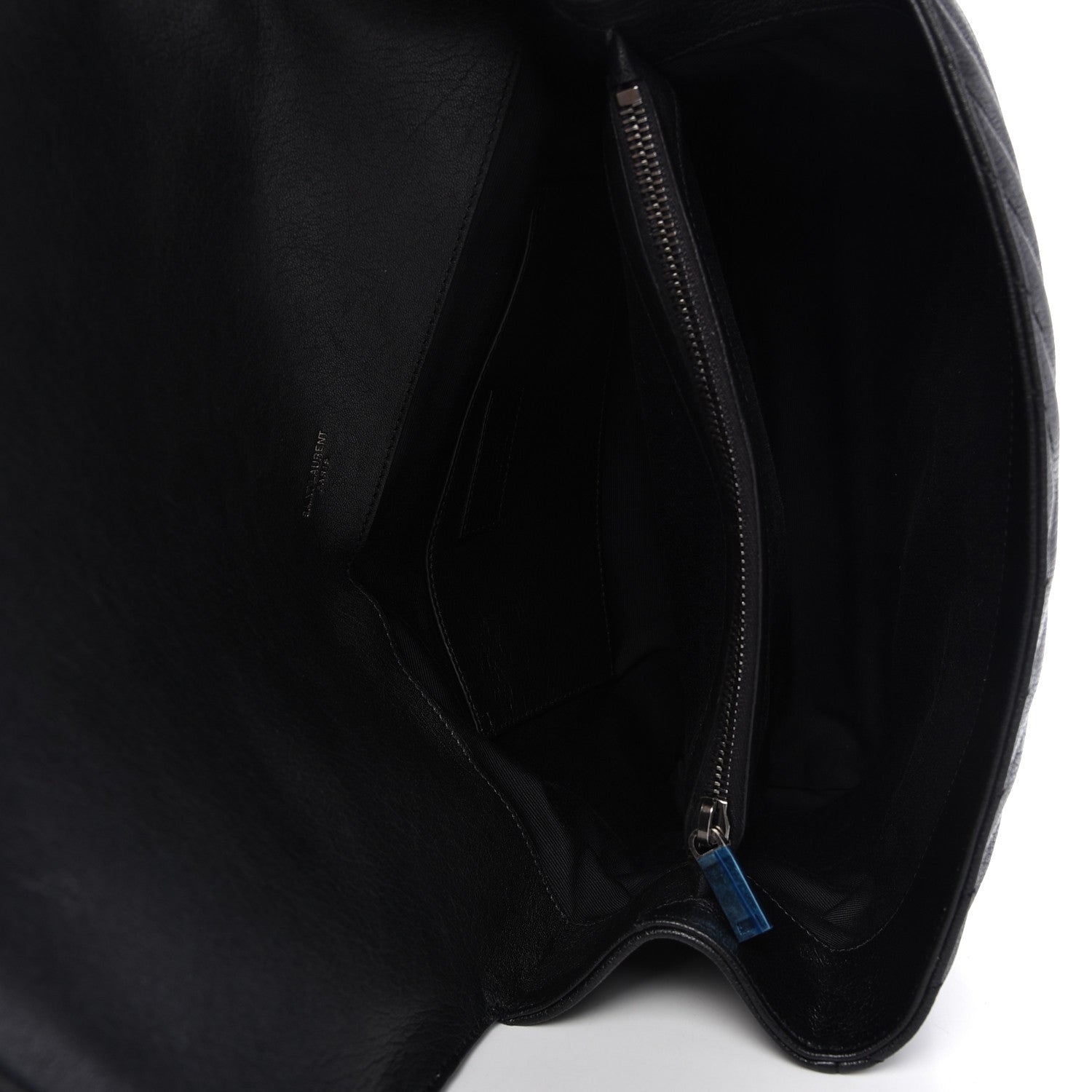 Saint Laurent Sheepskin Matelasse Chevron Monogram Large College Satchel Black 5 of 9