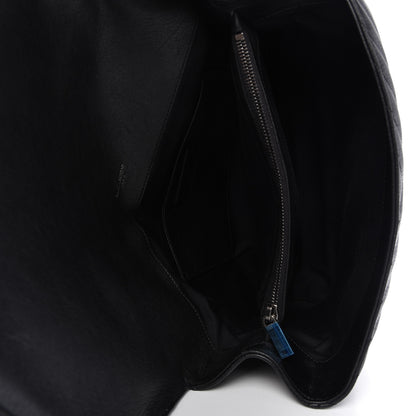 Saint Laurent Sheepskin Matelasse Chevron Monogram Large College Satchel Black 5 of 9