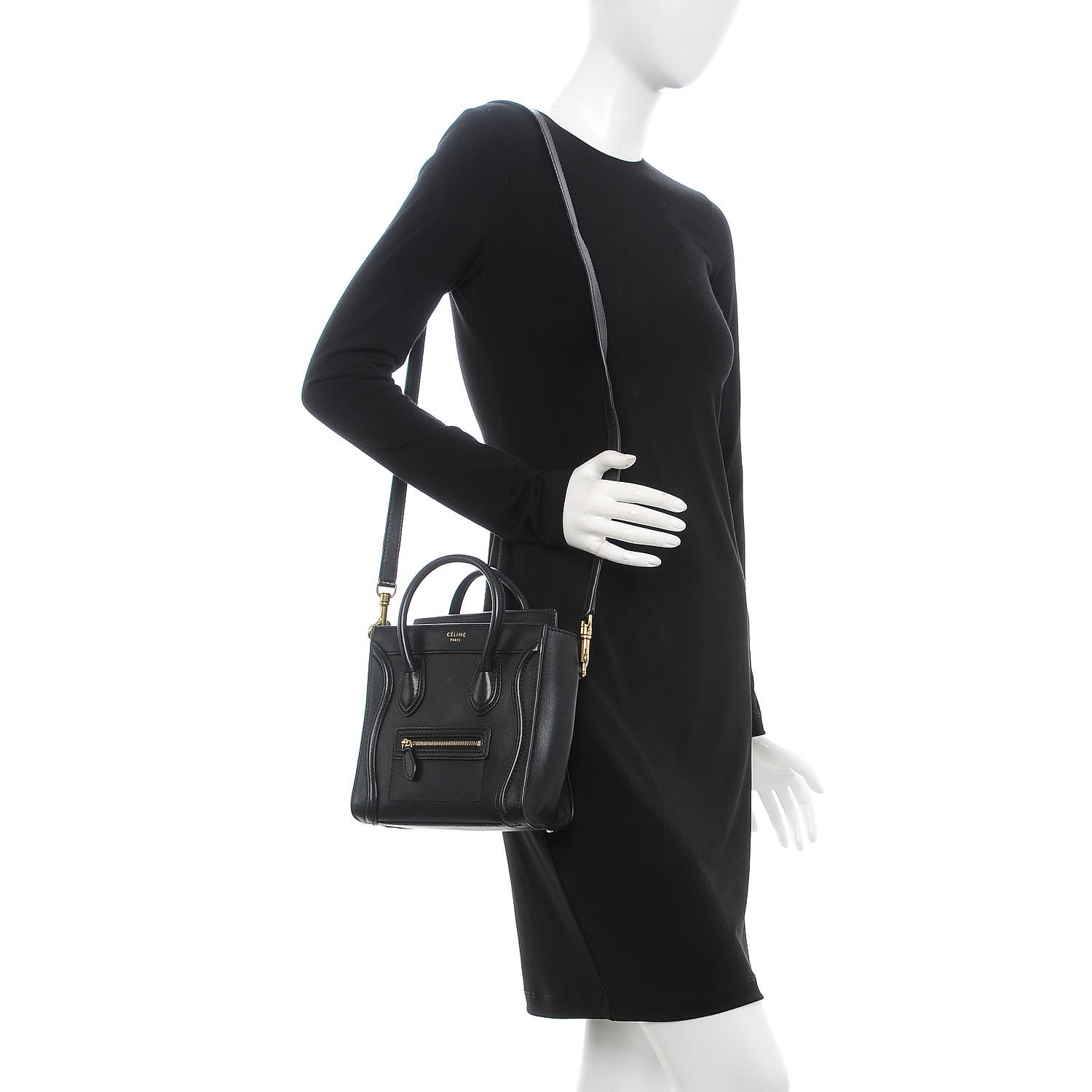 Celine Smooth Calfskin Nano Luggage Black 2 of 12