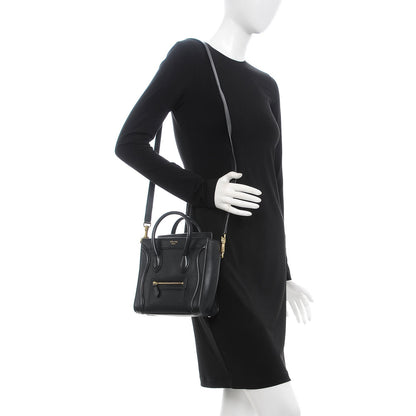 Celine Smooth Calfskin Nano Luggage Black 2 of 12