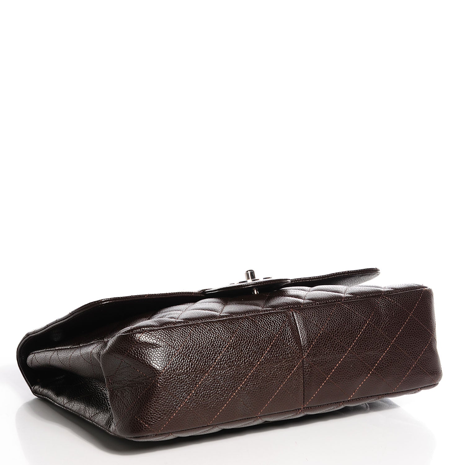 Chanel Caviar Quilted Jumbo Single Flap Dark Brown 4 of 10
