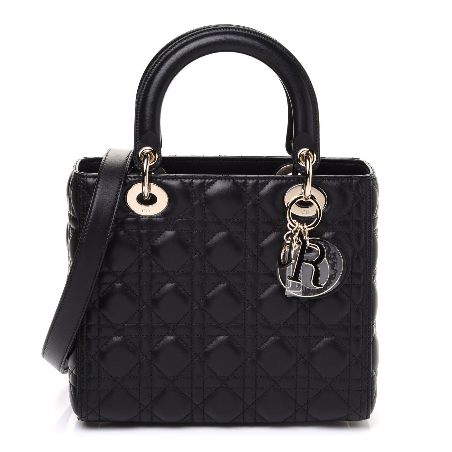 Lambskin Cannage Medium Lady Dior Black