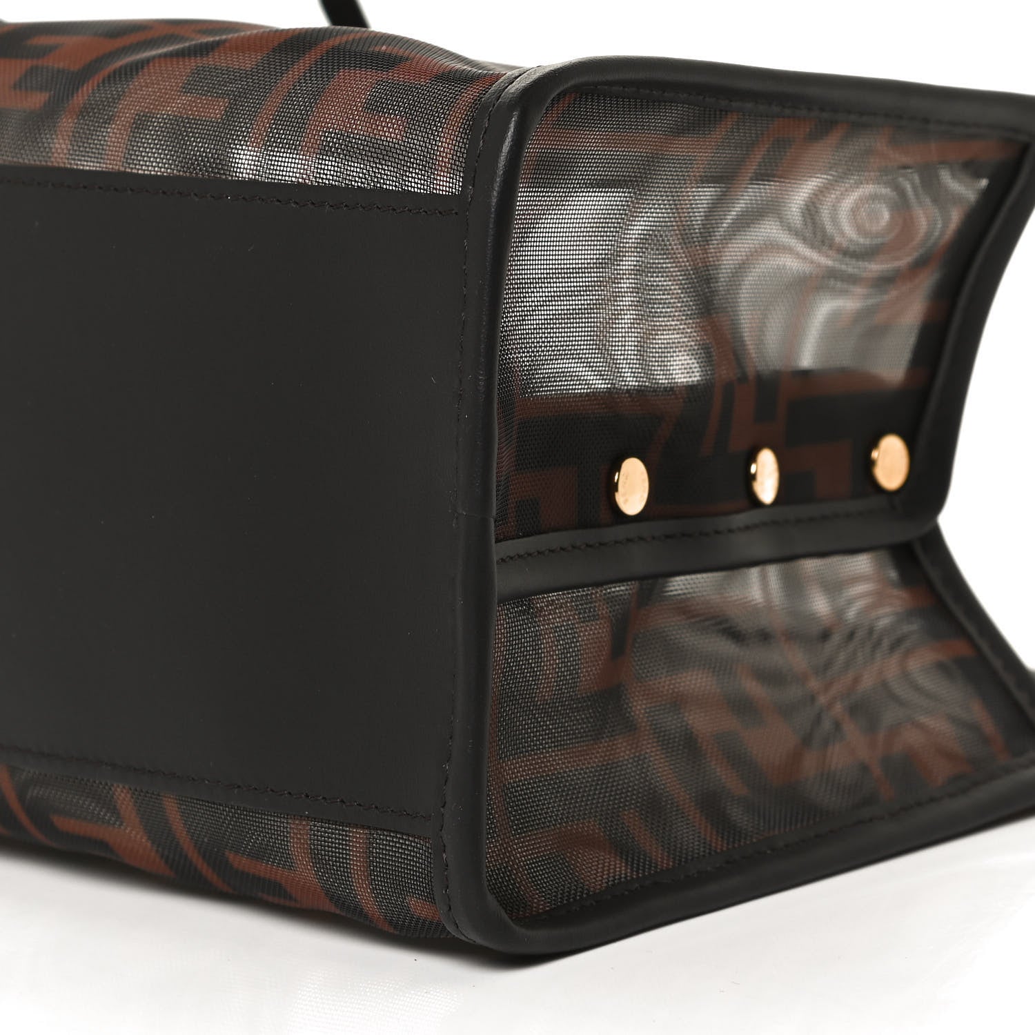 Fendi Mesh Vitello Century FF 1974 Mini Peekaboo Defender Cover Marrone Black Ebano 12 of 12
