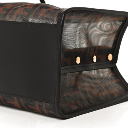 Fendi Mesh Vitello Century FF 1974 Mini Peekaboo Defender Cover Marrone Black Ebano 12 of 12
