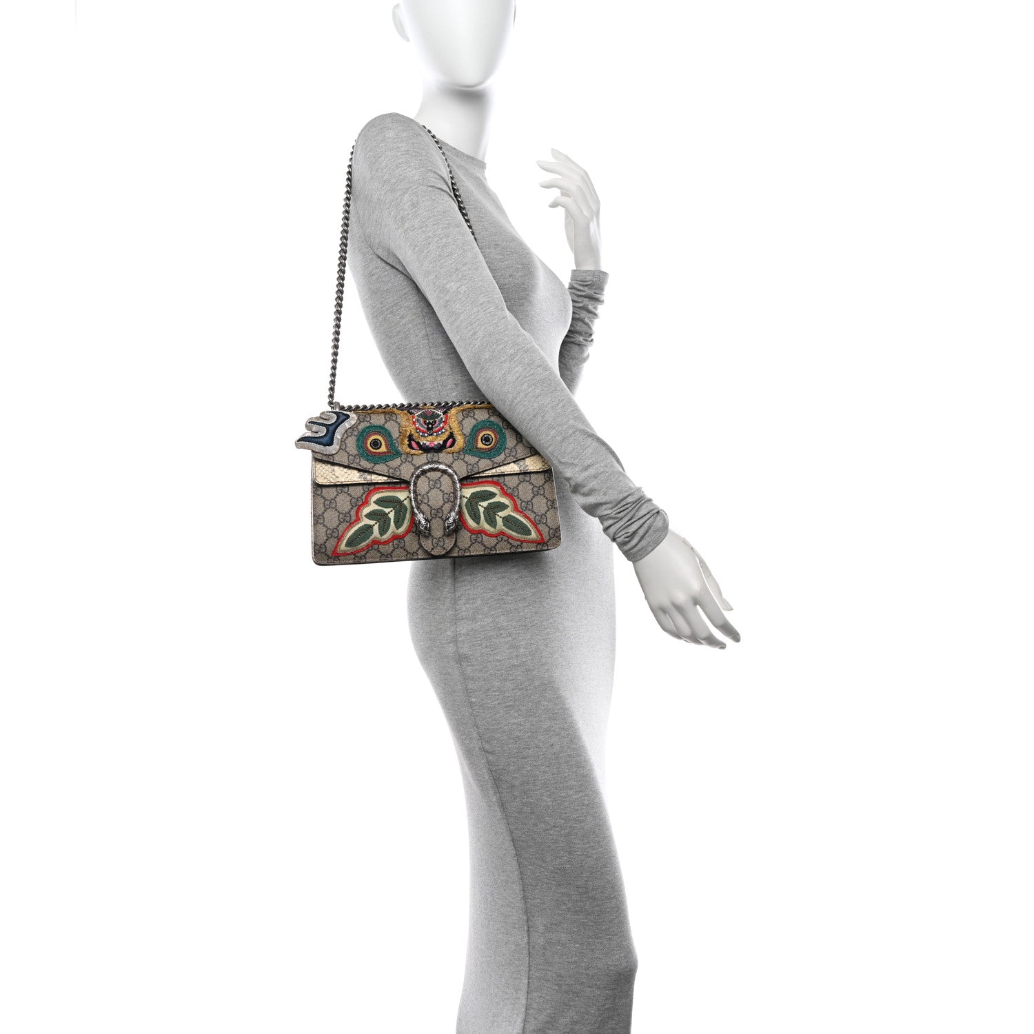 Gucci GG Supreme Monogram Snakeskin Embroidered Small Dionysus Shoulder Bag 2 of 14