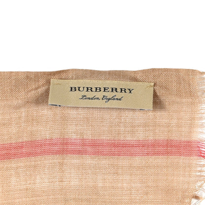 Burberry Wool Silk Gauze Giant Check Lightweight Scarf Archive Beige 4 of 4