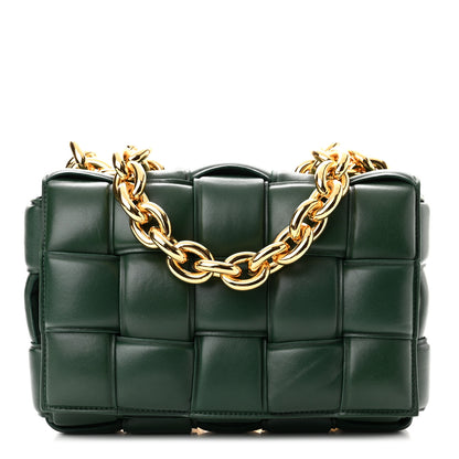Bottega Veneta Lambskin Maxi Intreccio Padded Chain Cassette Crossbody Bag Raintree 1 of 8