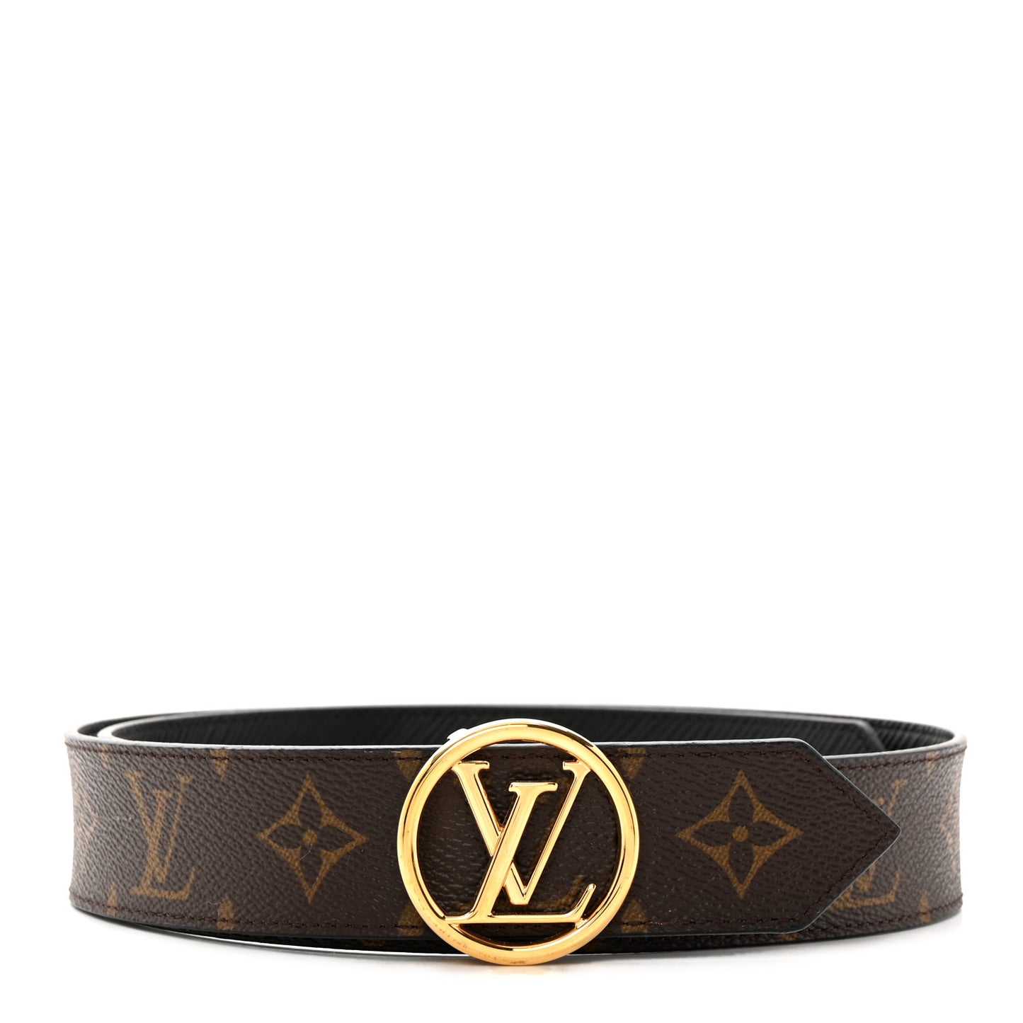 Monogram Epi 35mm LV Circle Reversible Belt 80 32 Black