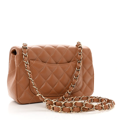 Chanel Lambskin Quilted Mini Rectangular Flap Brown 3 of 10