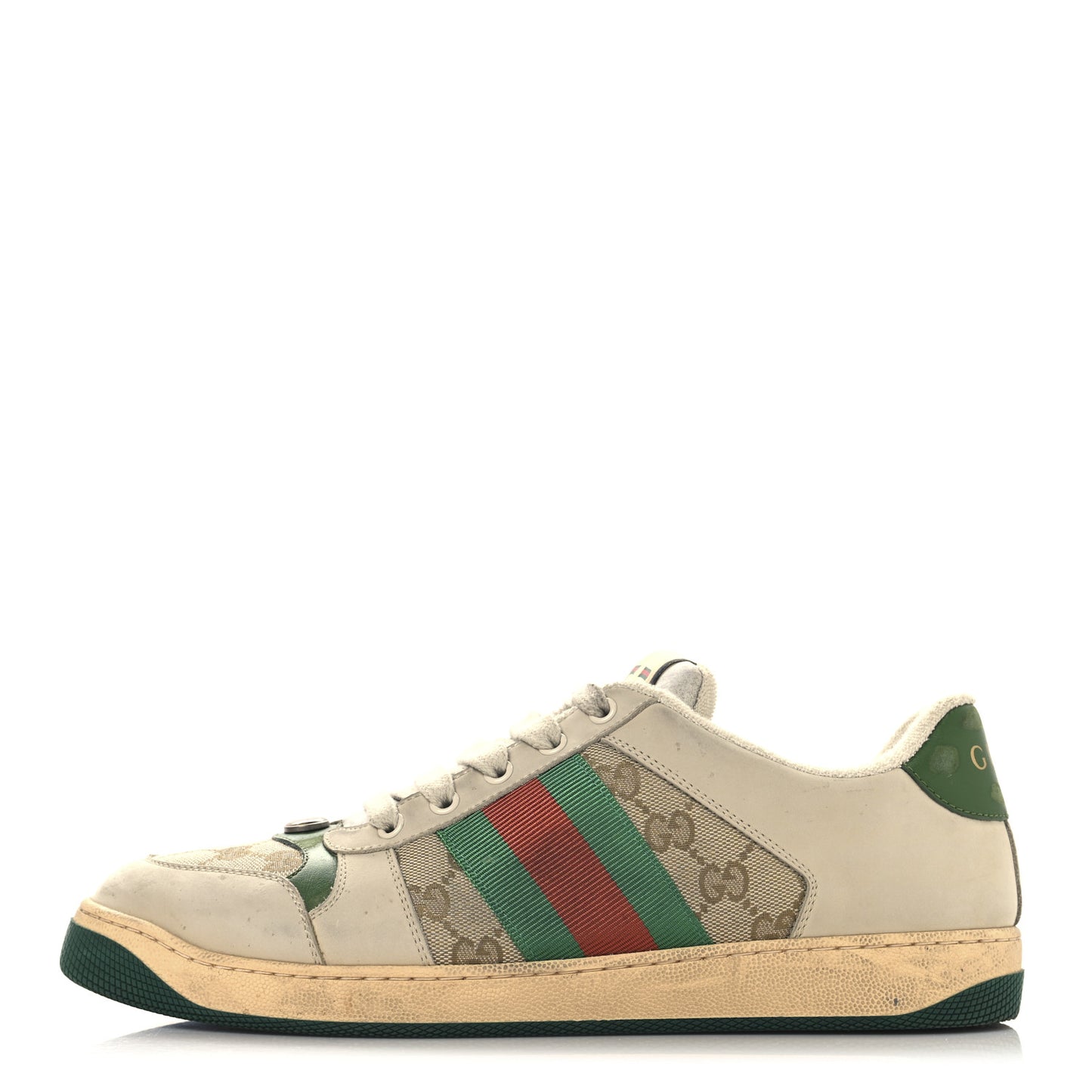 GG Monogram Nubuck Web Mens Screener Sneakers 9.5 New Sand Dusty Milk Vintage Green