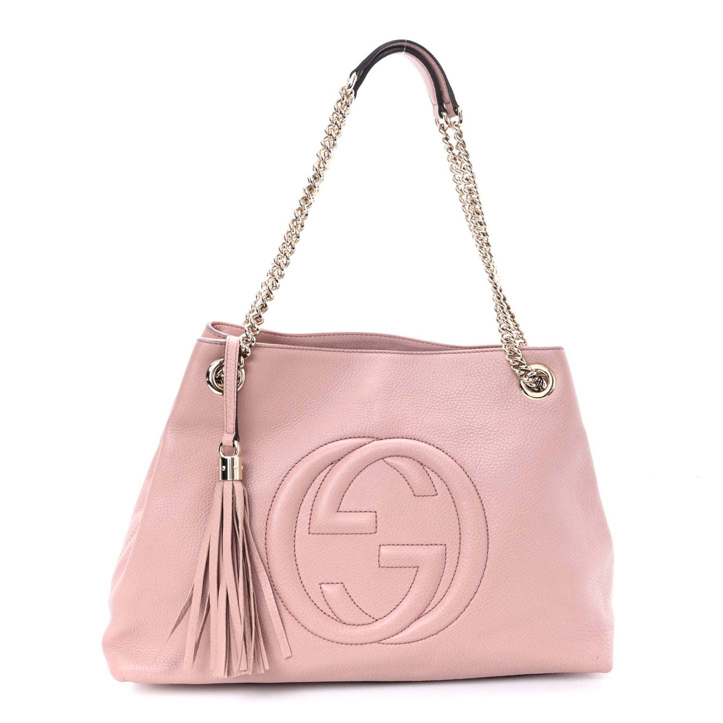 Pebbled Calfskin Medium Soho Chain Shoulder Bag Dark Cipria