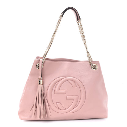 Gucci Pebbled Calfskin Medium Soho Chain Shoulder Bag Dark Cipria 1 of 13