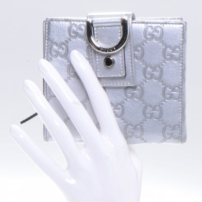Gucci Guccissima D Ring Compact Wallet Metallic Silver 2 of 7