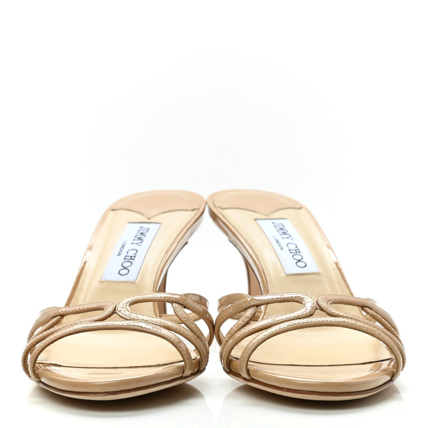 Patent Sandals 38 Beige