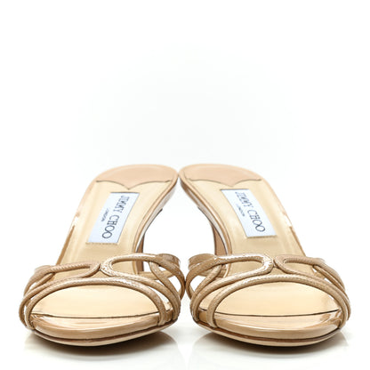 Jimmy Choo Patent Sandals 38 Beige 2 of 8