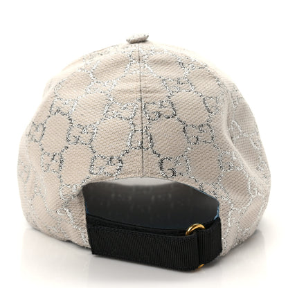 Gucci Canvas Lame GG Monogram Rush Baseball Hat L Gardenia Silver 6 of 9