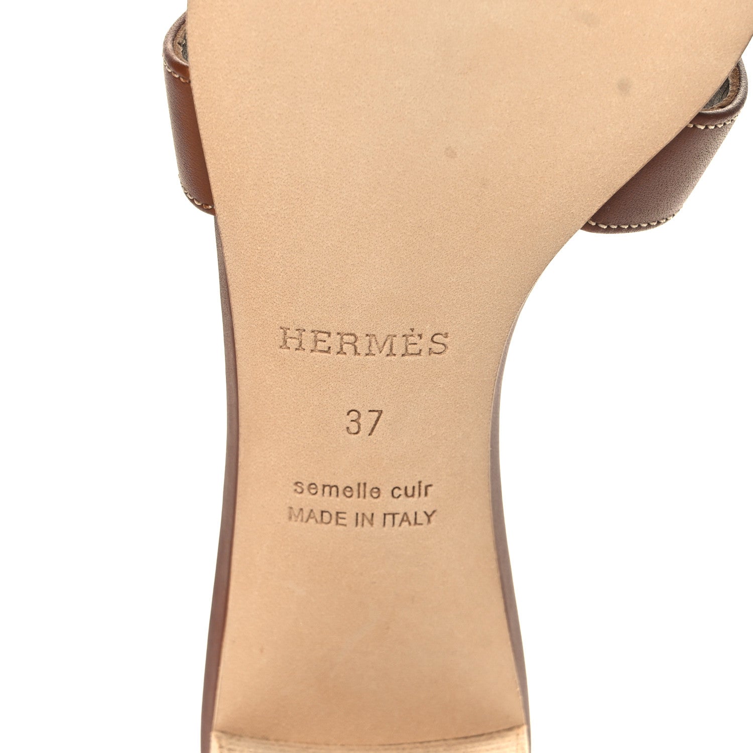 Hermes Calfskin Oasis Sandals 37 Gold 6 of 8