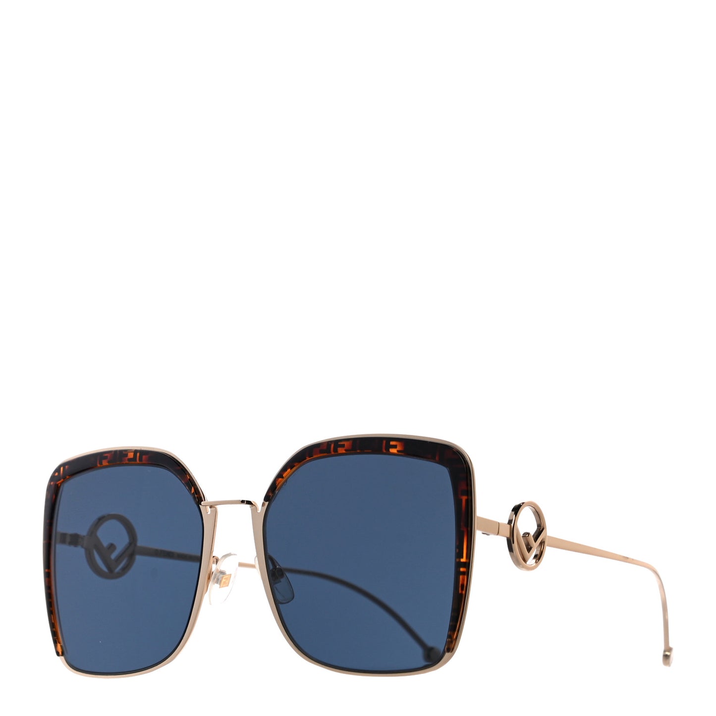 Metal Acetate F is Fendi FF Square Sunglasses FF 0294/S Blue Havana