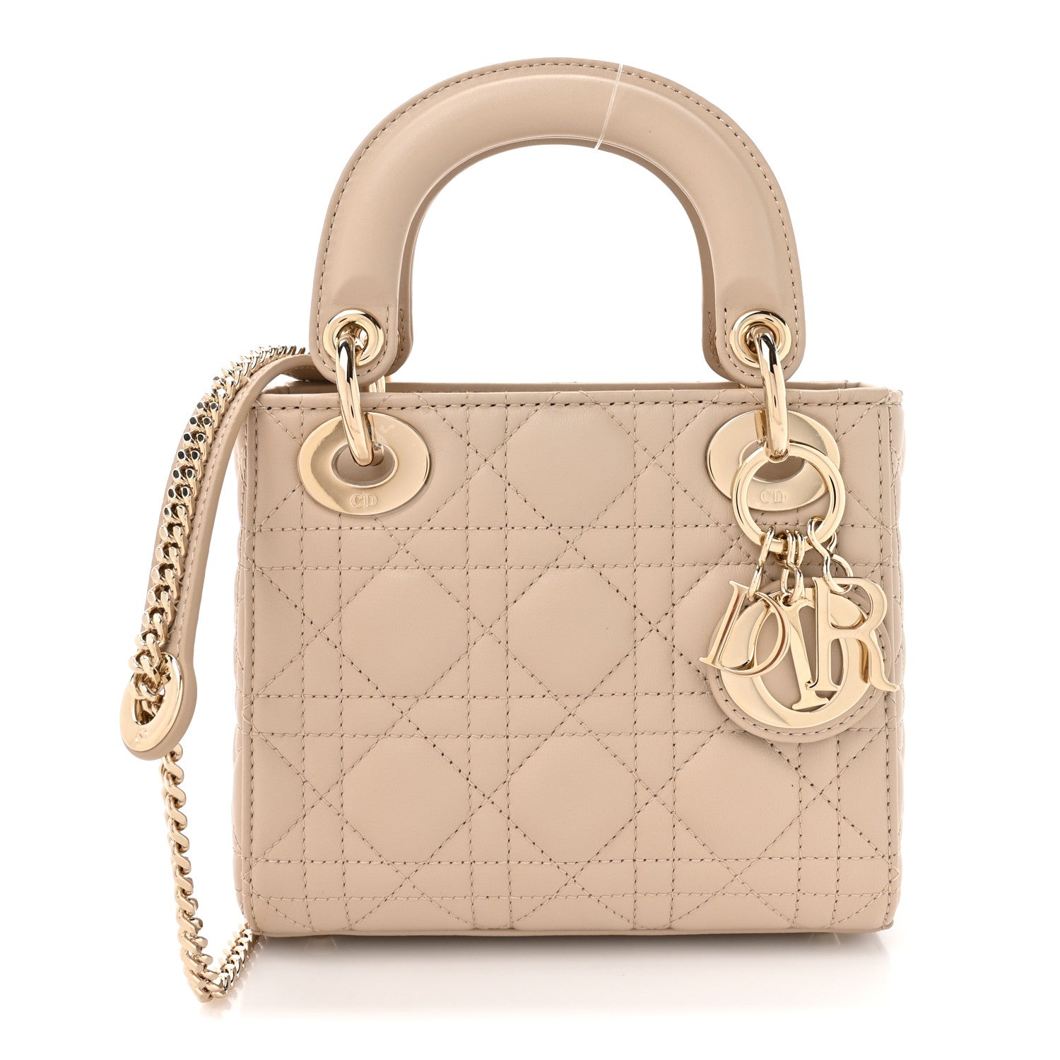 Christian Dior Lambskin Cannage Mini Lady Dior Powder Beige 1 of 11