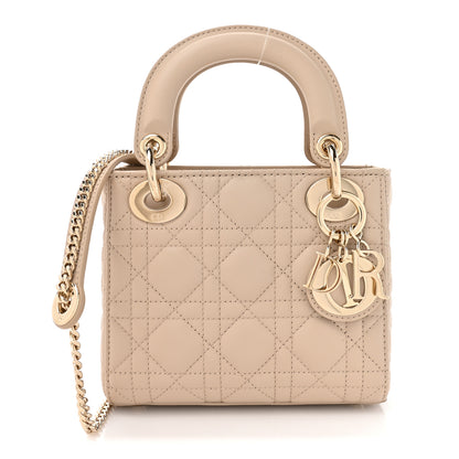 Christian Dior Lambskin Cannage Mini Lady Dior Powder Beige 1 of 11