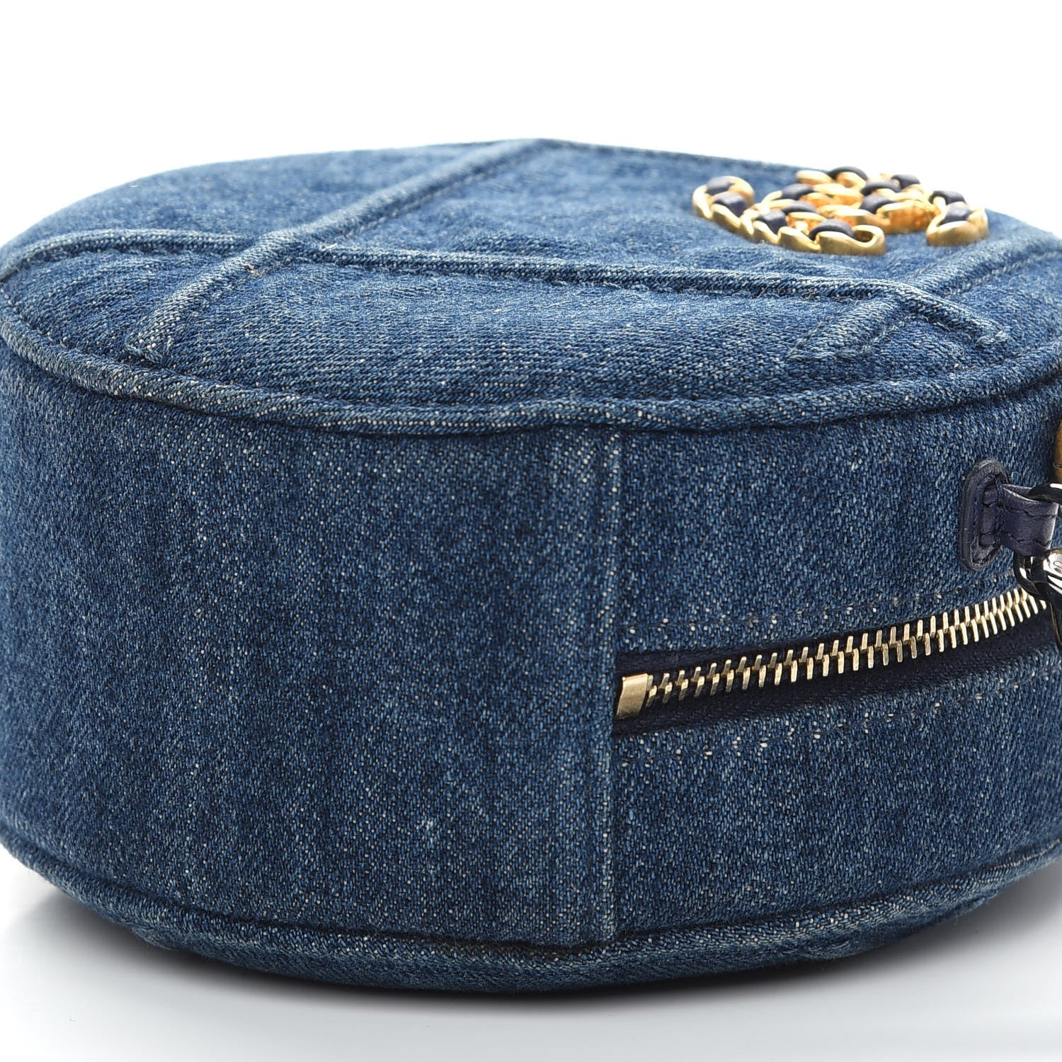 Chanel Denim Quilted Chanel 19 Round Clutch With Chain Blue 9 of 9