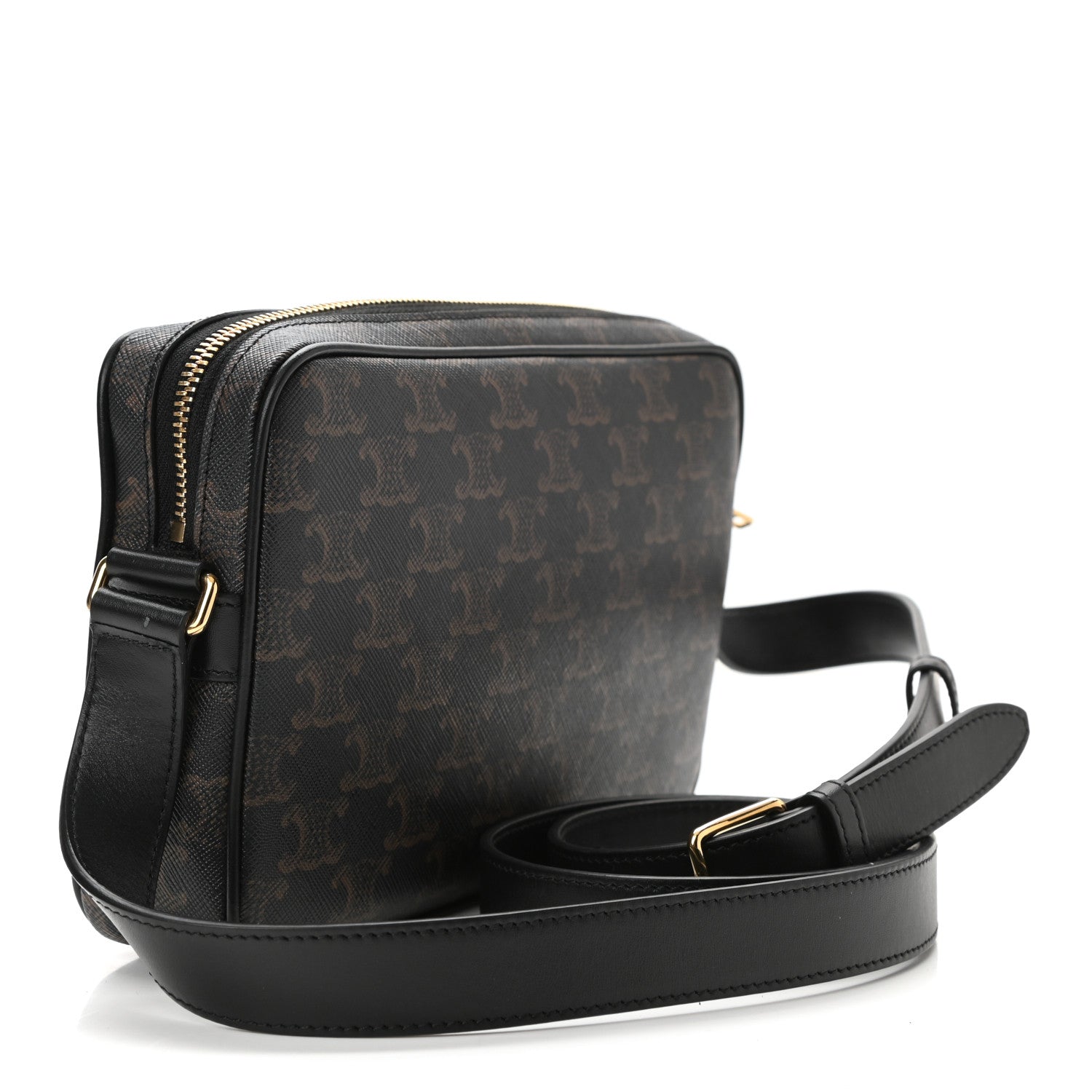 Celine Triomphe Canvas Medium Messenger Bag Black 3 of 10