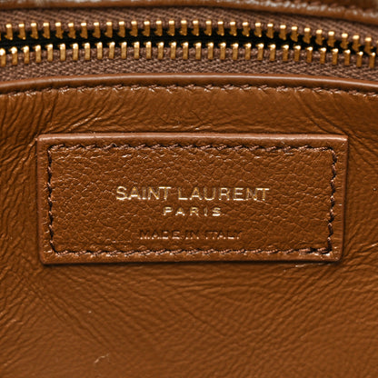 Saint Laurent Suede Calfskin Shearling Le 5 A 7 Hobo Dark Cigar Natural Beige 6 of 13