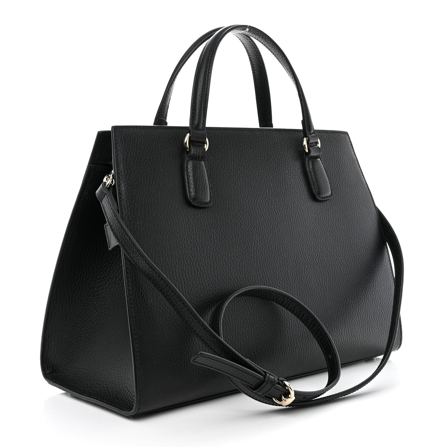 Dollar Calfskin Large Soho Top Handle Satchel Black