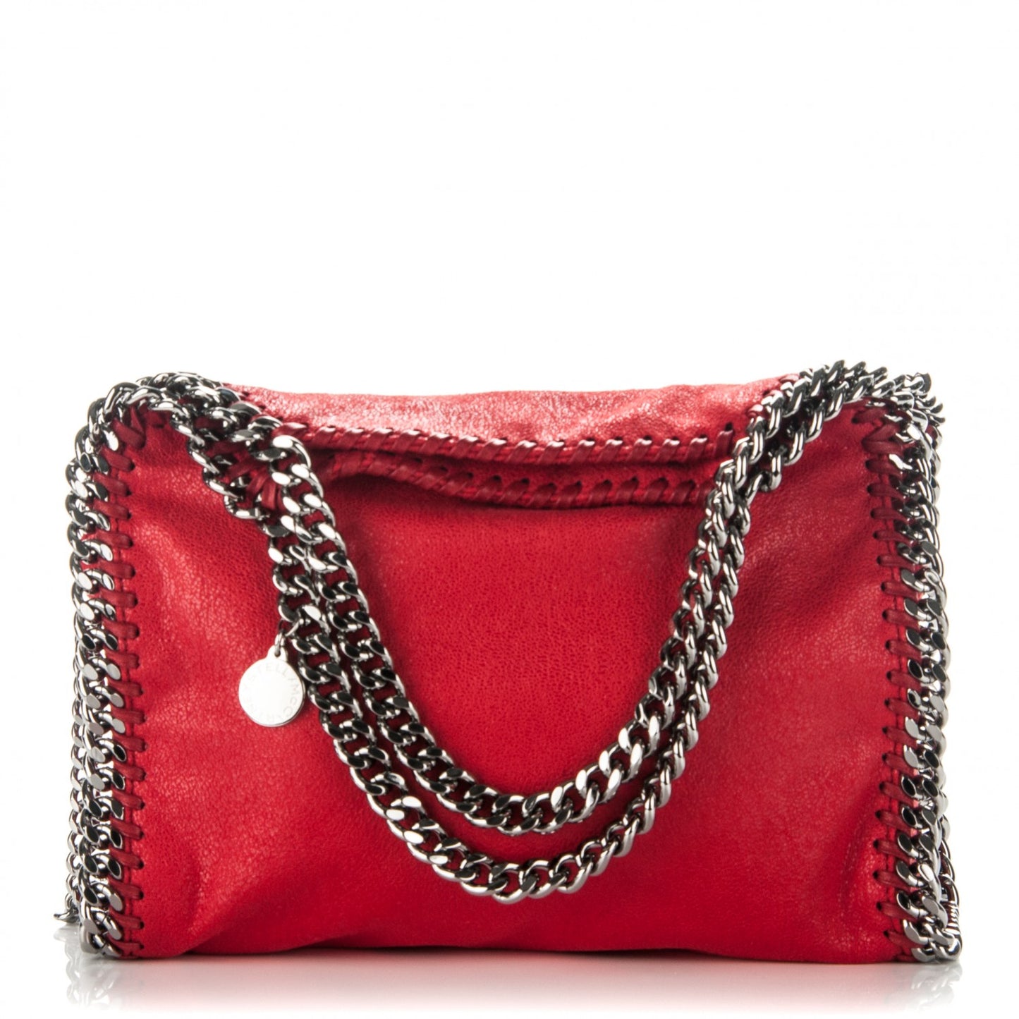 Shaggy Deer Mini Falabella Fold Over Tote Cherry