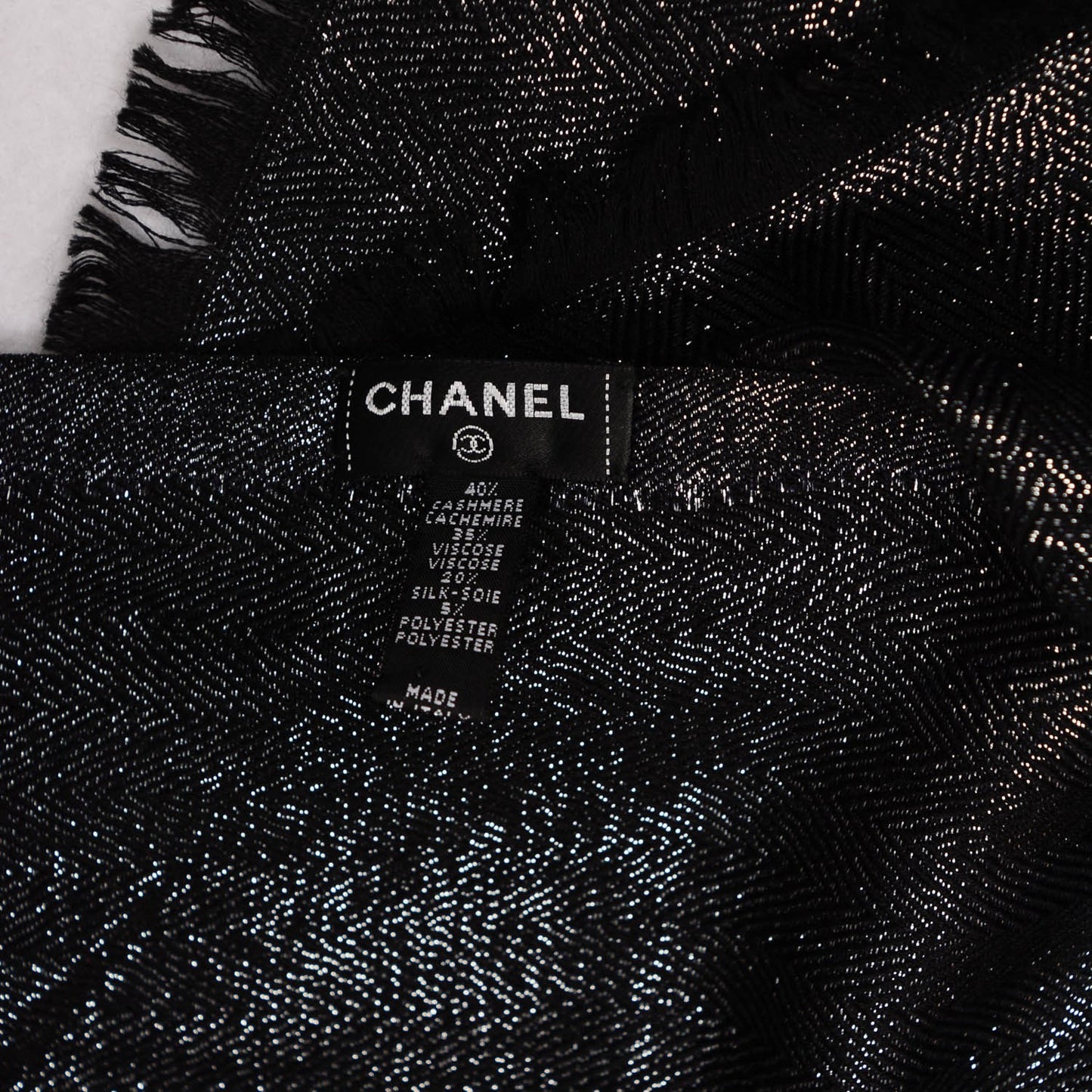 Cashmere CC Shawl Black Silver