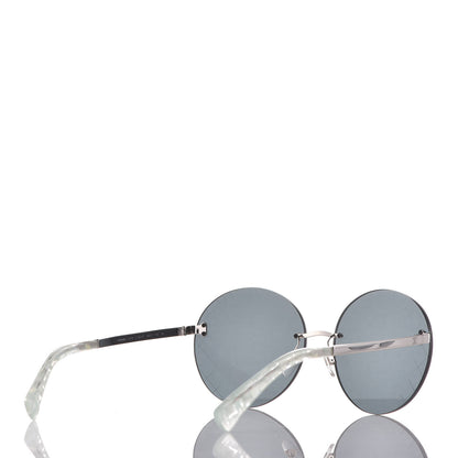 Chanel Metal Rimless Round Sunglasses 4216 Silver 4 of 8