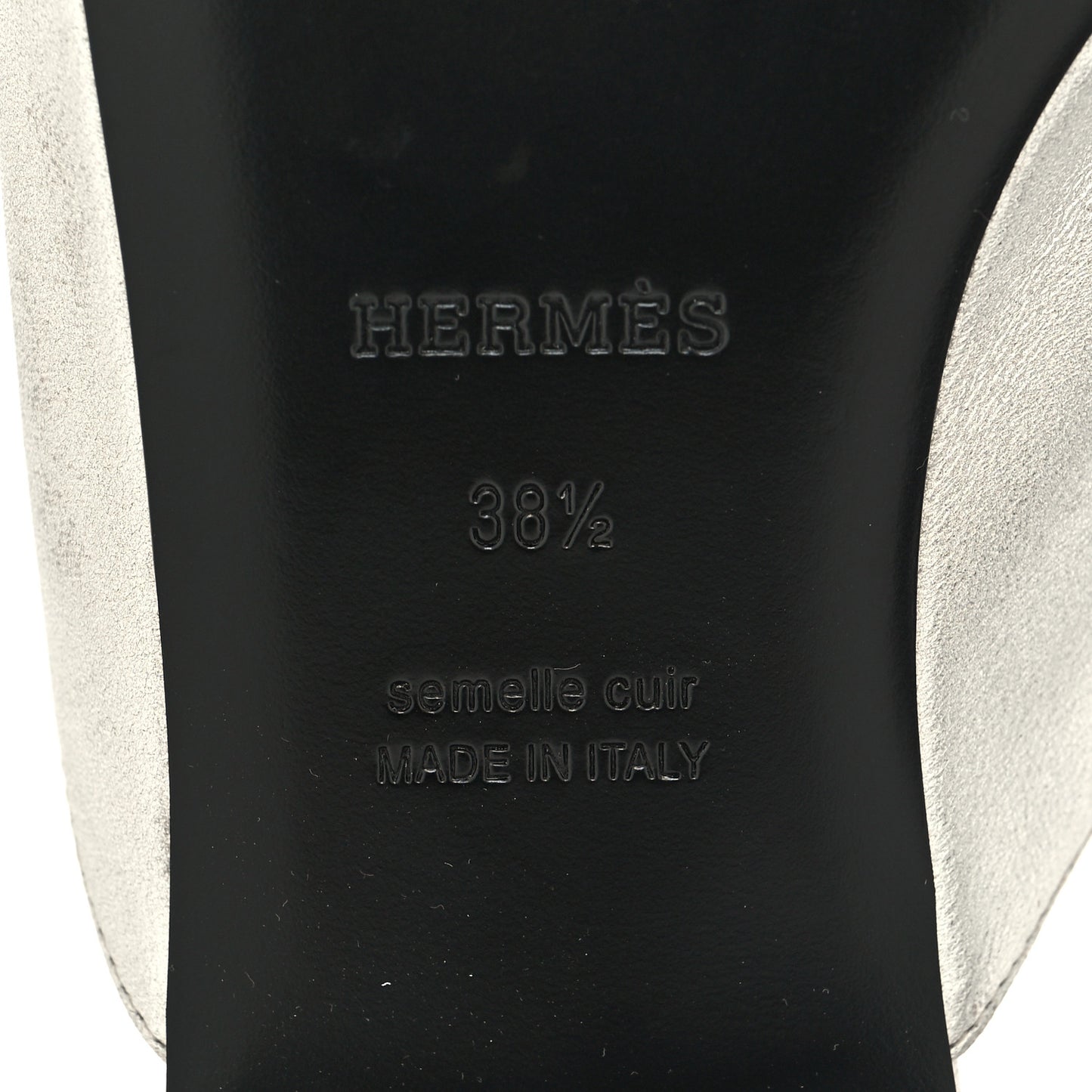 Metallic Nappa Trocadero Mule 38.5 Gris Argente