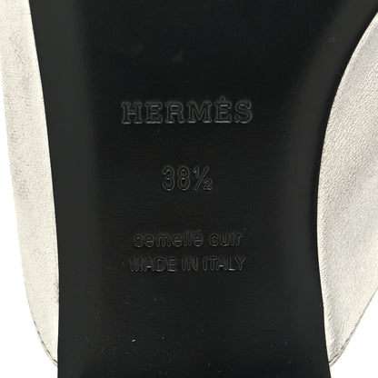 Hermes Metallic Nappa Trocadero Mule 38.5 Gris Argente 6 of 11
