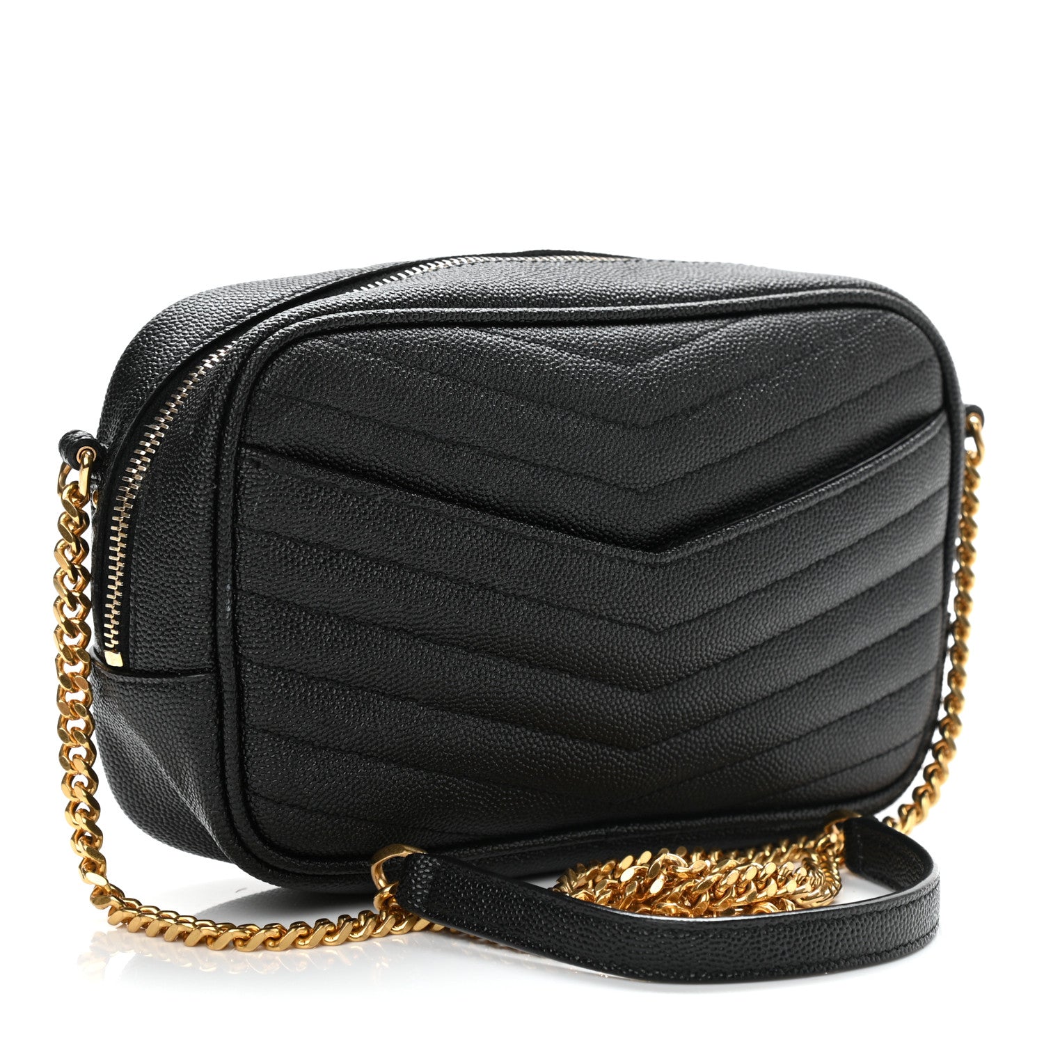 Saint Laurent Grain De Poudre Matelasse Monogram Mini Lou Camera Bag Black 3 of 12