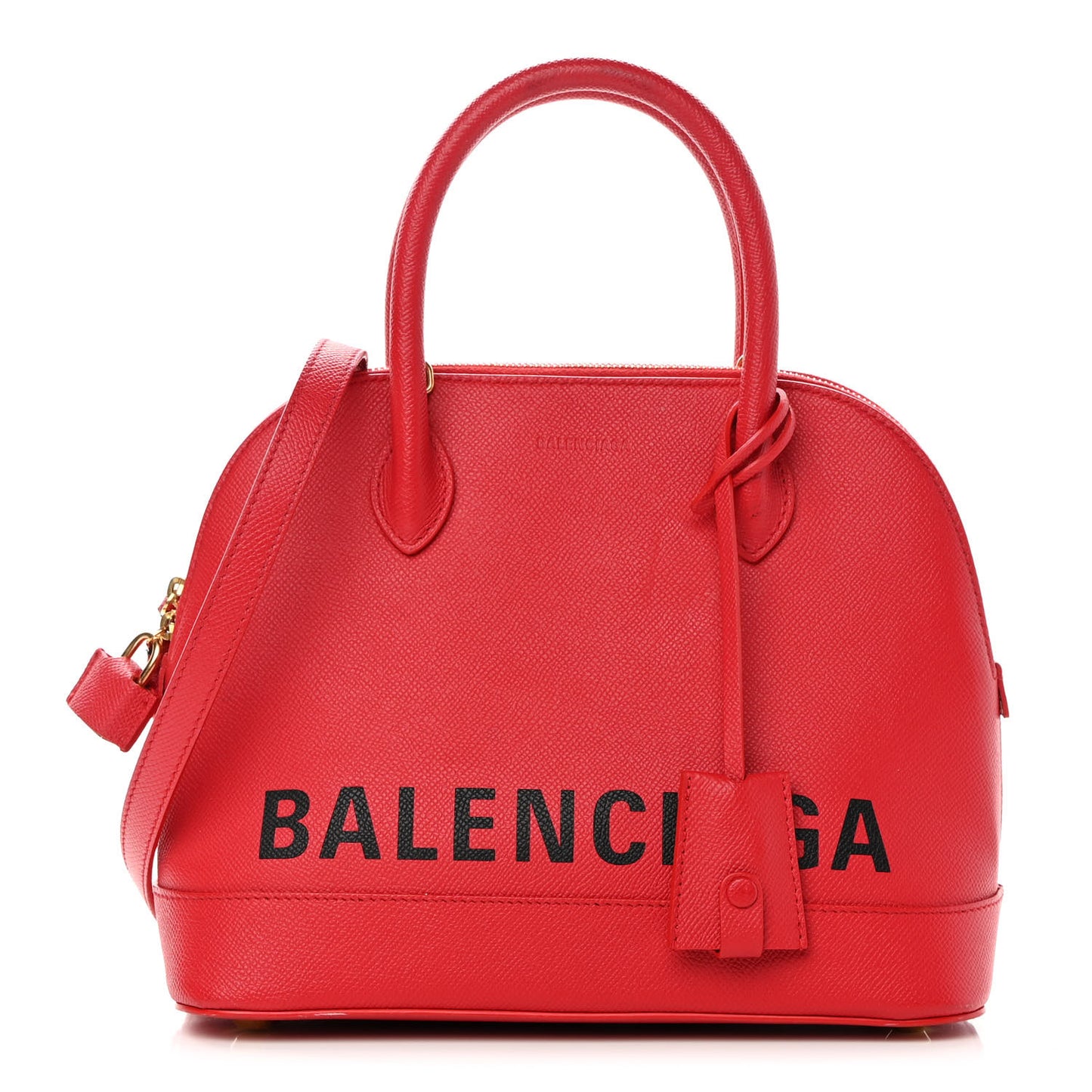 Grained Calfskin S Ville Top Handle Bag Rouge Coquelicot