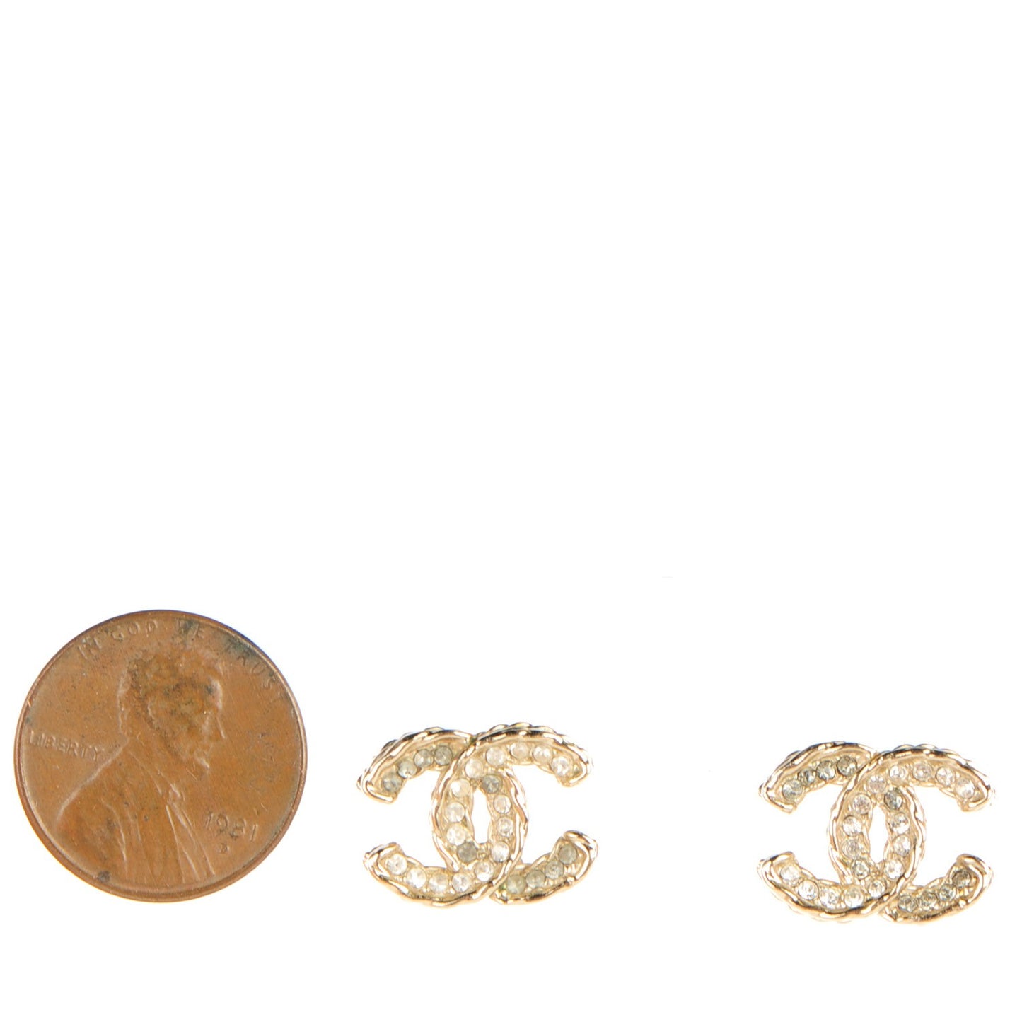 Crystal CC Earrings Gold