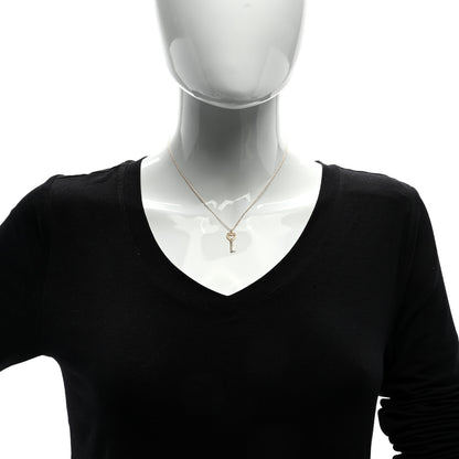 Tiffany 18K Rose Gold Mini Heart Key Pendant Necklace 1 of 4