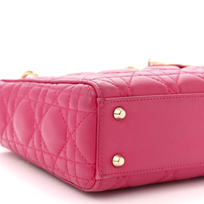 Christian Dior Lambskin Cannage Mini Lady Dior Fuchsia 9 of 15