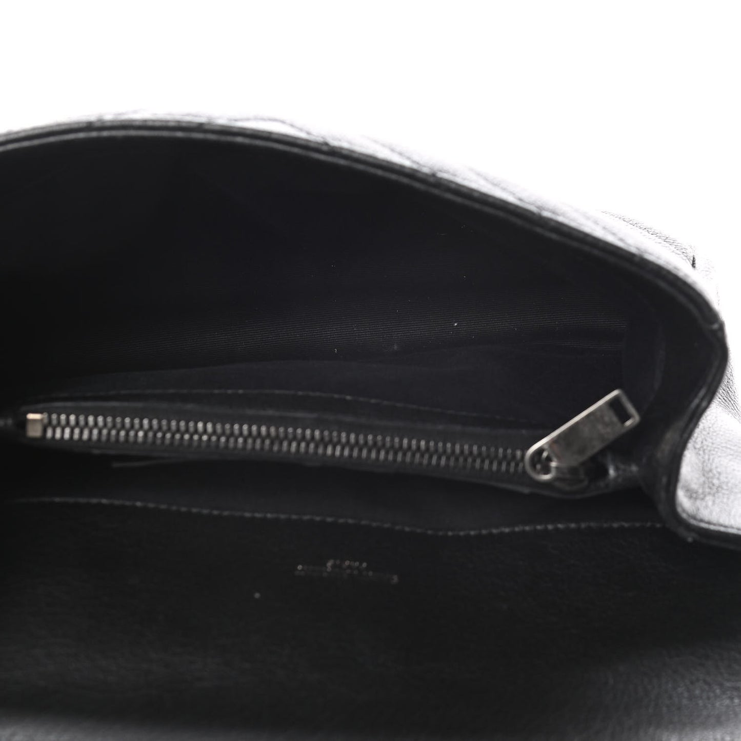 Sheepskin Matelasse Chevron Monogram Medium College Bag Black