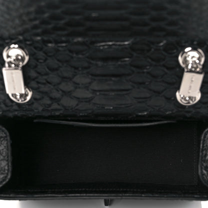 Saint Laurent Calfskin Crocodile Embossed Bag Black 6 of 7
