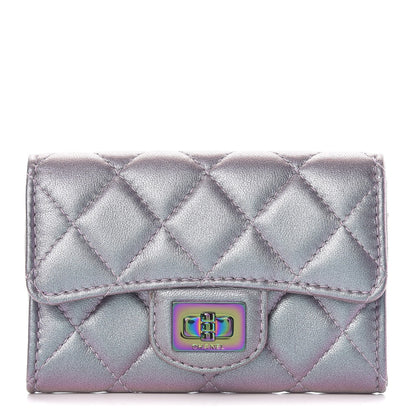 Chanel Iridescent Lambskin Quilted Reissue Flap Card Holder Light Purple 1 of 8