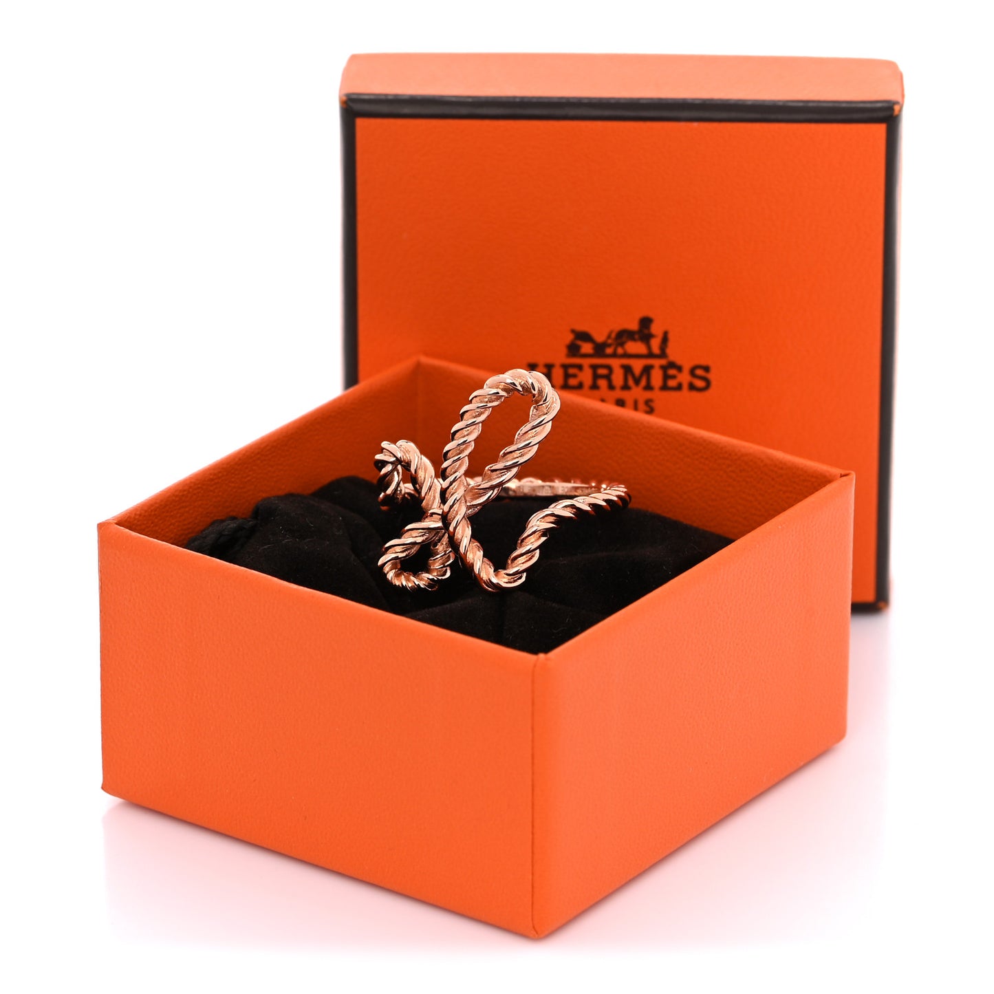 Brass Cord'H Scarf Ring Rose Gold