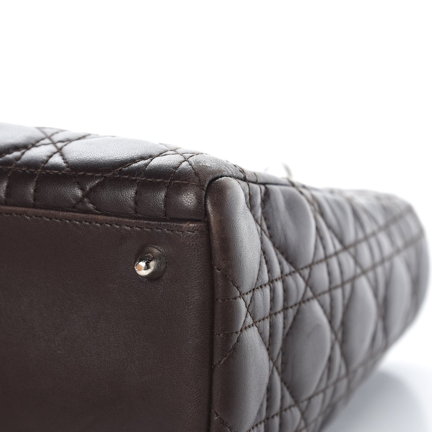 Lambskin Cannage Medium Lady Dior Dark Brown