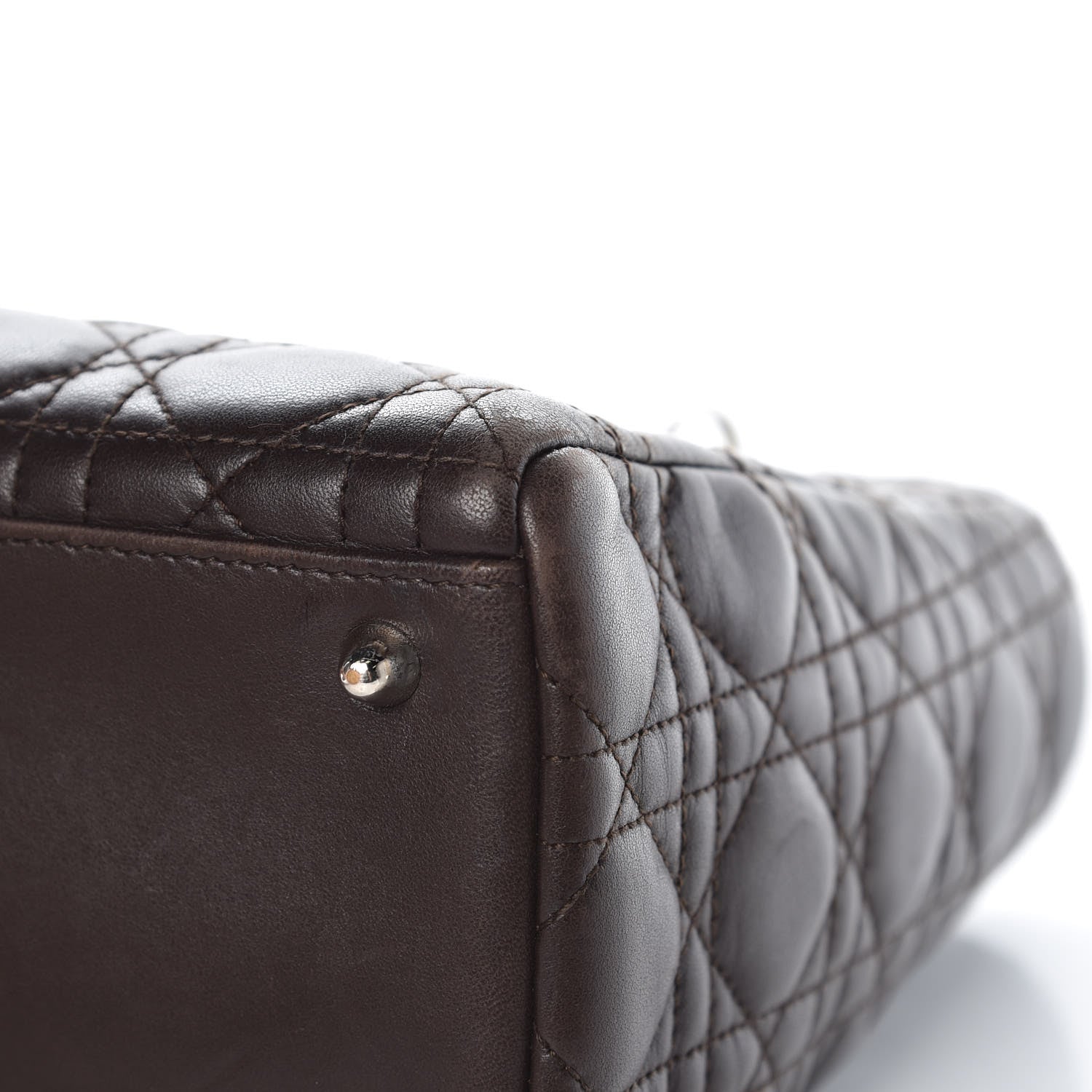 Christian Dior Lambskin Cannage Medium Lady Dior Dark Brown 13 of 16