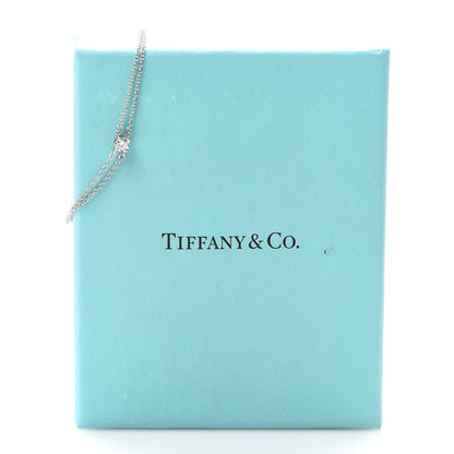 Tiffany Platinum Diamond .17ct Double Chain Solitaire Bracelet 6 of 6