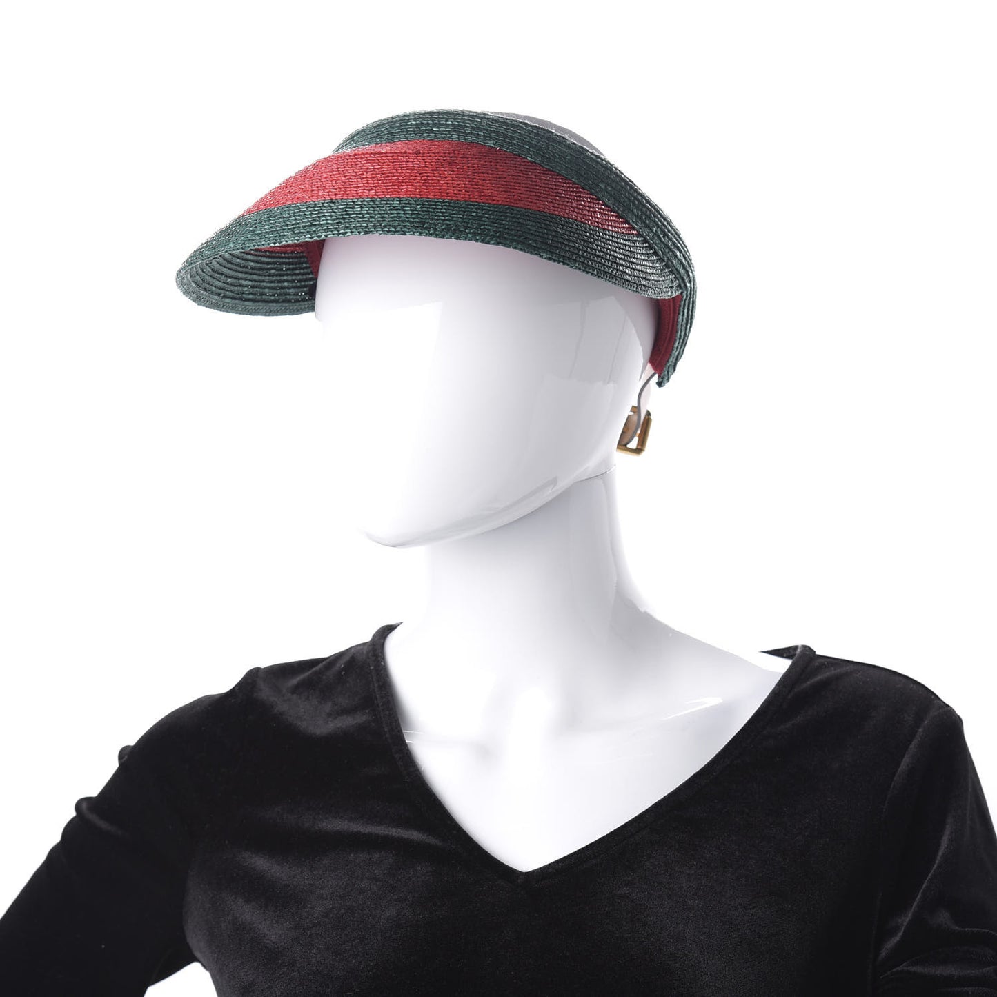 Raffia Web Visor L Green Red