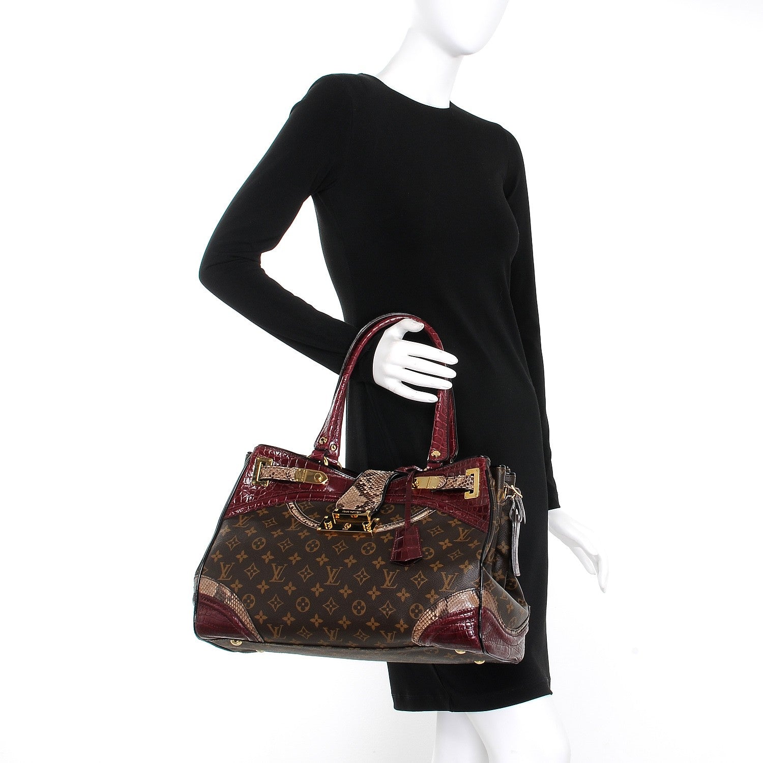 Louis Vuitton Monogram Python Alligator Monogramissime Exotic Shopper GM Bordeaux 2 of 9