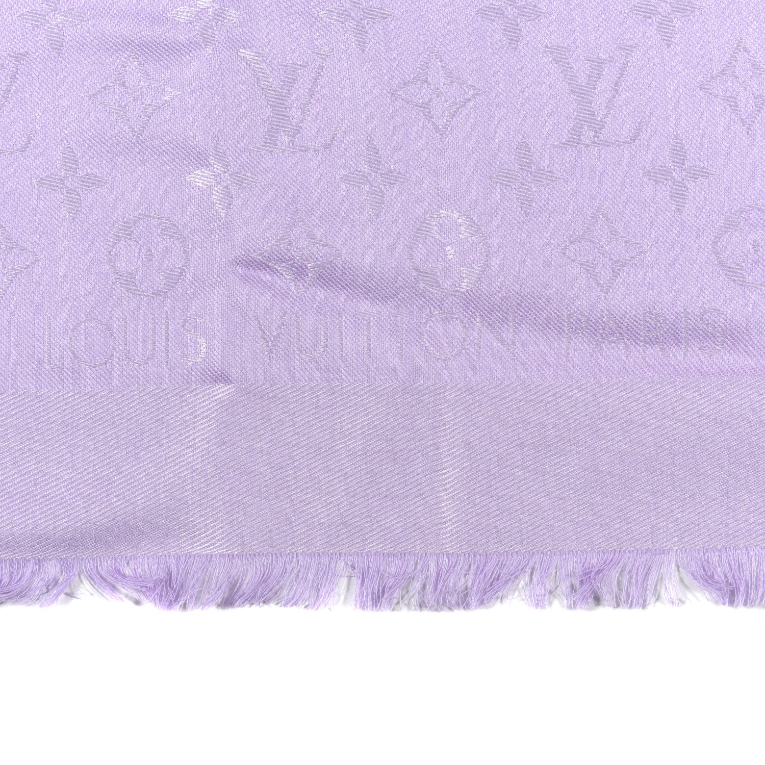 Louis Vuitton Silk Wool Monogram Shawl Mauve 2 of 4