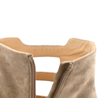 Chanel Suede Calfskin CC Cutout Short Boots 38.5 Beige 6 of 9